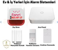 FONRI 2G Kablosuz Alarm Seti Kablosuz Hırsız Alarm Sistemi SİREN+MANYETİK KONTAK+PIR+ANA PANEL+KUMANDA